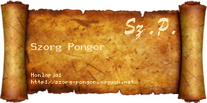 Szorg Pongor névjegykártya